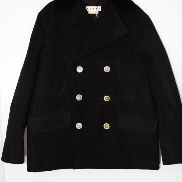 BNWT AW20 MARNI DOUBLE BREASTED SUEDE COTTON COAT 48 & 50 - Picture 2 of 15